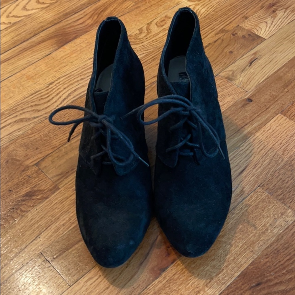 Black suede bootie